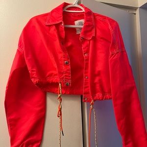 NEON ORANGE CROPPED JACKET